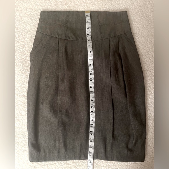 Zara Grey Pleaded High Waisted with Pockets Skirt size S - Picture 5 of 7
